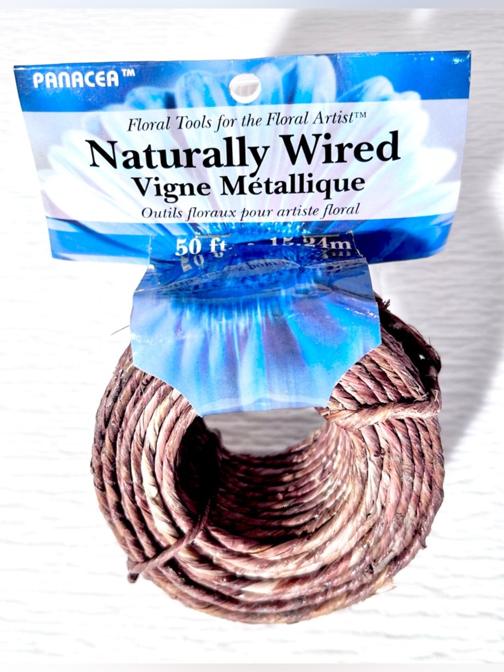 Panacea Naturally Wrapped Wired Vine Covered Craft Rope - Brown, 50 ft